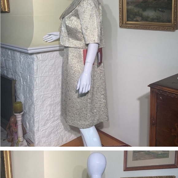 JS Collections Two-Piece Cocktail / Wedding Party Dress & Jacket - Picture 5 of 7